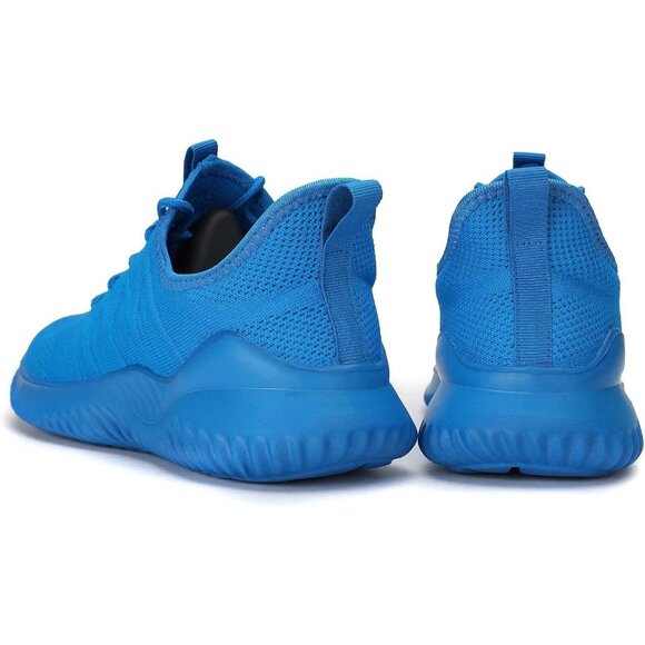 Men's Running Shoes Slip-on Walking Sneaker Lightweight Breathable Trainers Blue - Picture 7 of 7